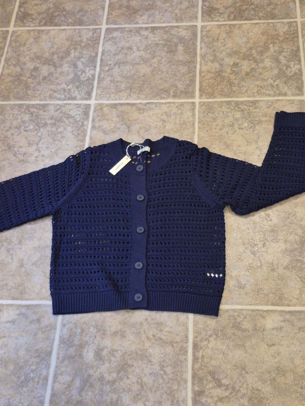 NWT Max Studio Navy Button-Front Cardigan Size Small